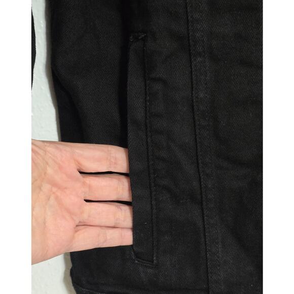 Zara Mens Black Denim Trucker Jacket Size XXL - Picture 7 of 10